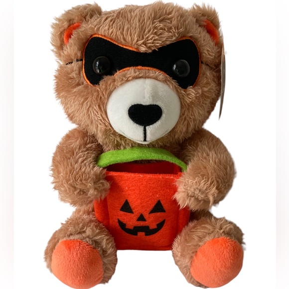 Hallmark Halloween Trick or Treat Mask Costume Stuffed Plush Bear 8.5" Tags - Picture 1 of 11
